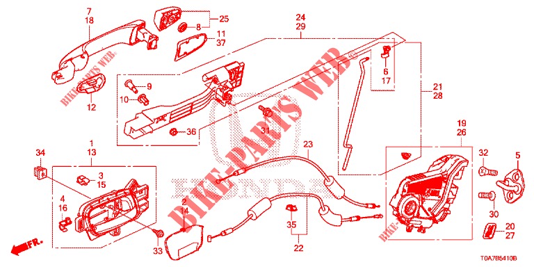 CERRADURAS PUERTA TRAS./MANIJA EXTERIOR  para Honda CR-V 2.0 ELEGANCE L 5 Puertas 6 velocidades manual 2013