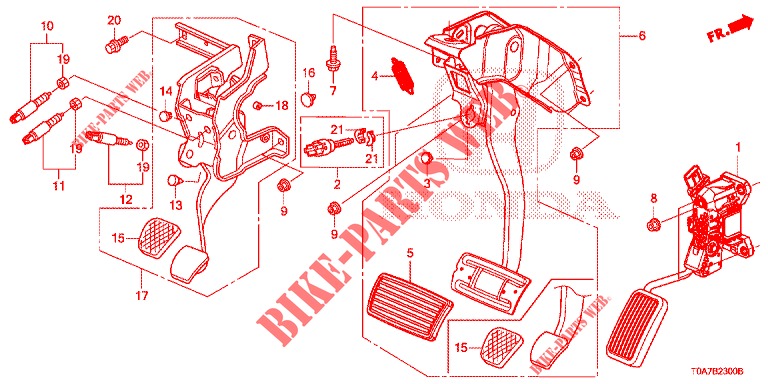 PEDAL (LH) para Honda CR-V 2.0 EXECUTIVE 5 Puertas 6 velocidades manual 2013