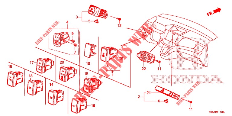 INTERRUPTOR (LH) para Honda CR-V 2.0 ELEGANCE 5 Puertas 5 velocidades automática 2014