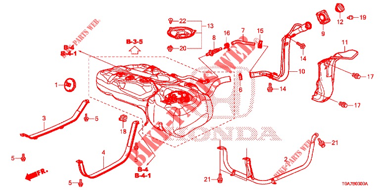 TUBERIA DE LLENADO DE COMBUSTIBLE (2.0L) (2.4L) para Honda CR-V 2.0 ELEGANCE 5 Puertas 5 velocidades automática 2014