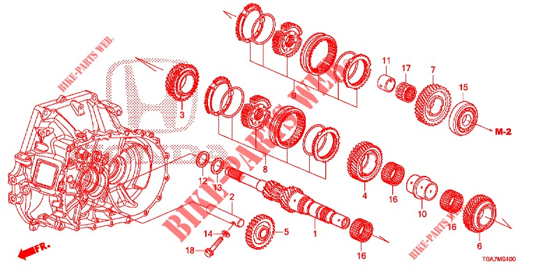 EJE PRINCIPAL (2.0L) para Honda CR-V 2.0 ELEGANCE L 5 Puertas 6 velocidades manual 2014