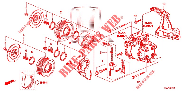 ACONDICIONADOR DE AIRE (COMPRESSEUR) (3) para Honda CR-V 2.0 EXCLUSIVE NAVI 5 Puertas 6 velocidades manual 2014