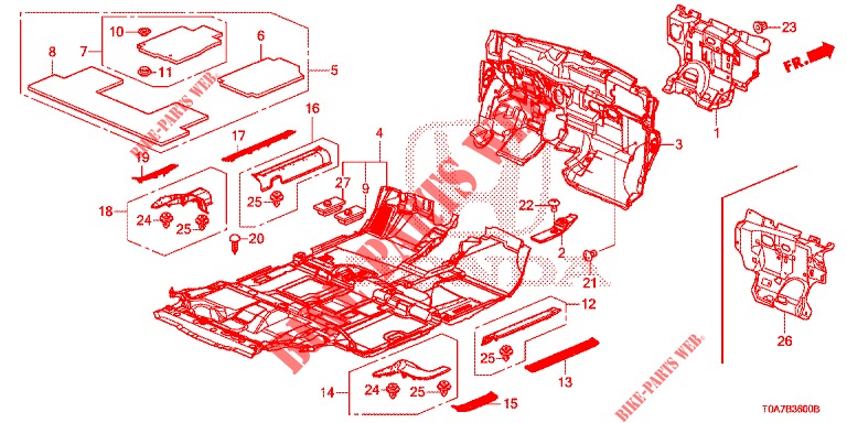 ALFOMBRA DE PISO/AISLADOR  para Honda CR-V 2.0 EXCLUSIVE NAVI 5 Puertas 6 velocidades manual 2014