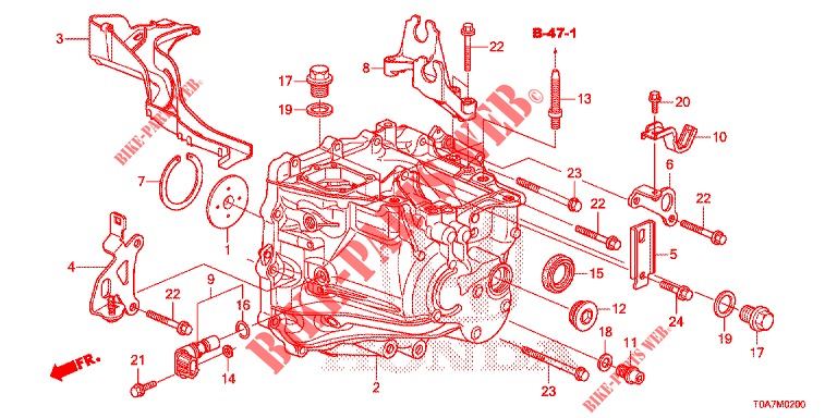 CAJA DE TRANSMISION (2.0L) para Honda CR-V 2.0 EXCLUSIVE NAVI 5 Puertas 6 velocidades manual 2014