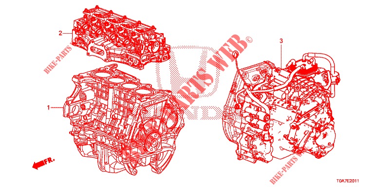 CONJ. DE MOTOR/ENS. DE TRANSMISION (2.0L) para Honda CR-V 2.0 EXCLUSIVE NAVI 5 Puertas 6 velocidades manual 2014