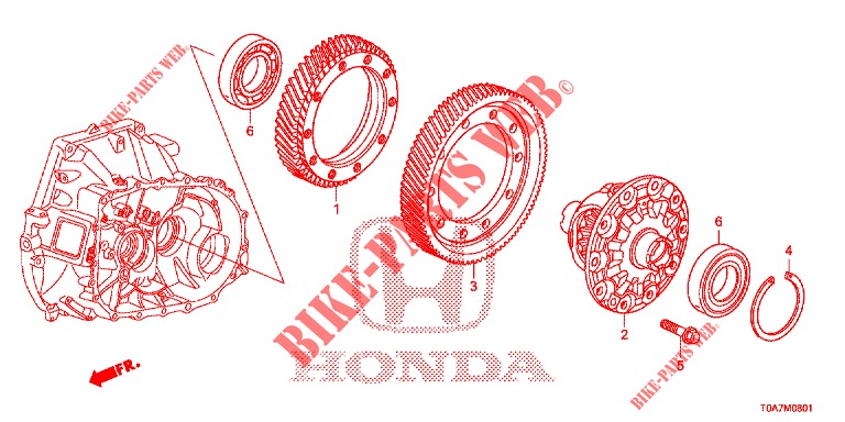 DIFERENCIAL (2.0L) (4WD) para Honda CR-V 2.0 EXCLUSIVE NAVI 5 Puertas 6 velocidades manual 2014