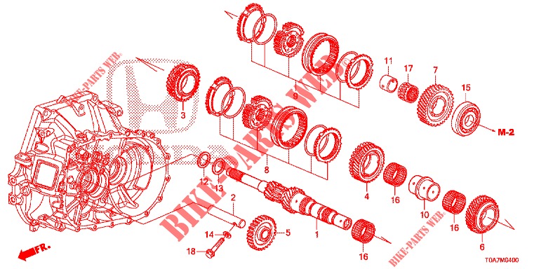 EJE PRINCIPAL (2.0L) para Honda CR-V 2.0 EXCLUSIVE NAVI 5 Puertas 6 velocidades manual 2014