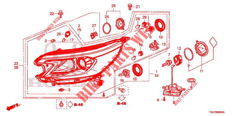FARO DELANTERO  para Honda CR-V 2.0 EXCLUSIVE NAVI 5 Puertas 6 velocidades manual 2014