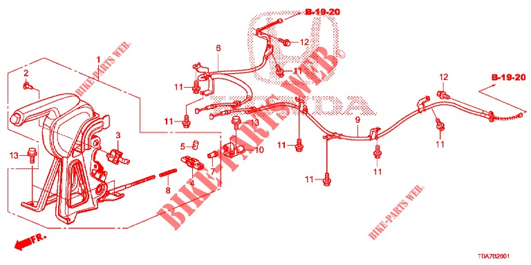 FRENO DE ESTACIONAMIENTO (2.0L) (DIESEL) (LH) para Honda CR-V 2.0 EXCLUSIVE NAVI 5 Puertas 6 velocidades manual 2014
