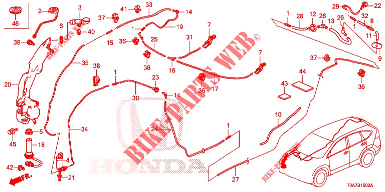 LAVAPARABRISAS DELANTERO (3) para Honda CR-V 2.0 EXCLUSIVE NAVI 5 Puertas 6 velocidades manual 2014