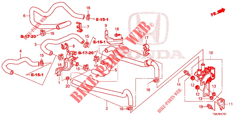 MANGUERA DE AGUA/CONDUCTO DE CALEFACTOR (2.0L) (LH) para Honda CR-V 2.0 EXCLUSIVE NAVI 5 Puertas 6 velocidades manual 2014