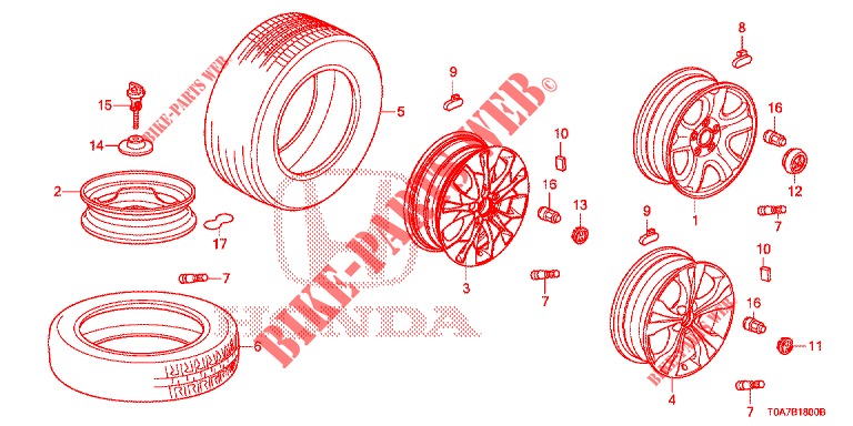 NEUMATICO/DISCOS DE RUEDA  para Honda CR-V 2.0 EXCLUSIVE NAVI 5 Puertas 6 velocidades manual 2014