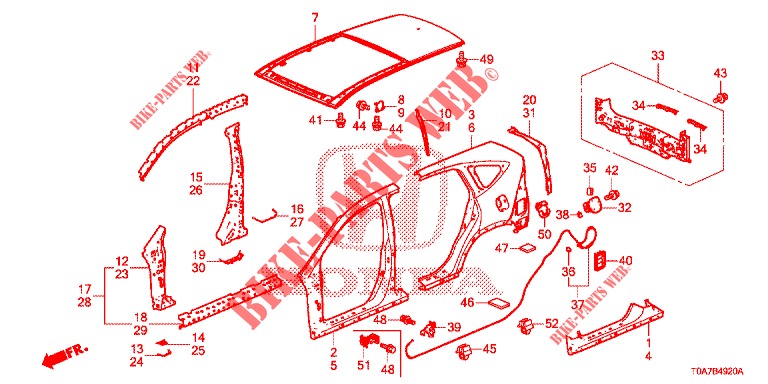 PANELES EXTERIORES/PANEL DE TECHO  para Honda CR-V 2.0 EXCLUSIVE NAVI 5 Puertas 6 velocidades manual 2014