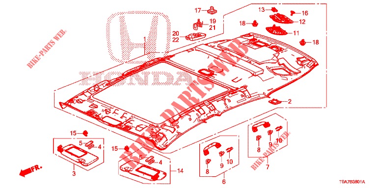 RECUBRIMIENTO DE TECHO (2) para Honda CR-V 2.0 EXCLUSIVE NAVI 5 Puertas 6 velocidades manual 2014