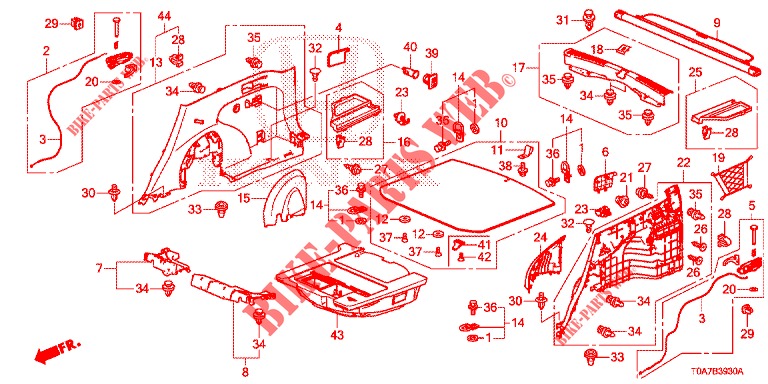 RECUBRIMIENTO TRASERO(2D)  para Honda CR-V 2.0 EXCLUSIVE NAVI 5 Puertas 6 velocidades manual 2014