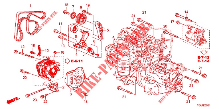 TENSOR AUTOMATICO (2.0L) para Honda CR-V 2.0 EXCLUSIVE NAVI 5 Puertas 6 velocidades manual 2014