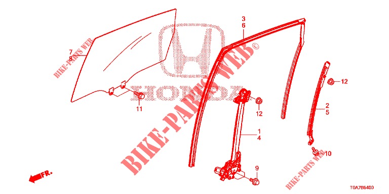 VENTANILLAS PUERTA TRAS./REGULATOR  para Honda CR-V 2.0 EXCLUSIVE NAVI 5 Puertas 6 velocidades manual 2014