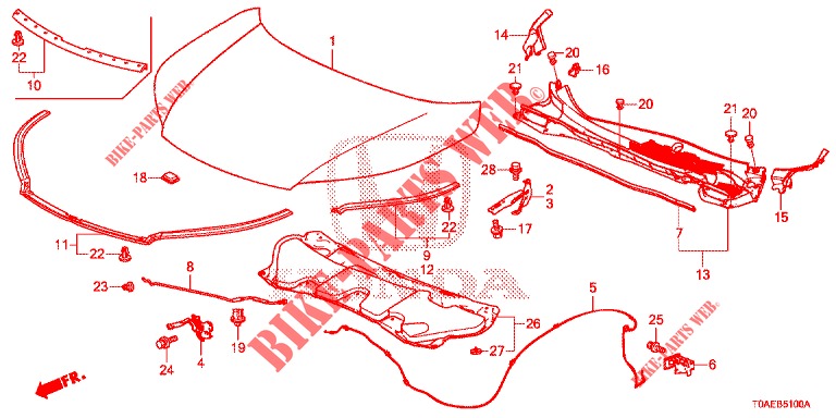 CAPO (LH) para Honda CR-V 2.0 COMFORT 5 Puertas 6 velocidades manual 2015