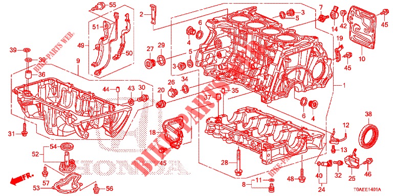 BLOQUE DE CILINDRO/COLECTOR DE ACEITE (2.0L) para Honda CR-V 2.0 EXCLUSIVE NAVI 5 Puertas 5 velocidades automática 2015