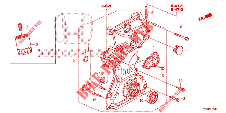 BOMBA DE ACEITE (2.0L) para Honda CR-V 2.0 EXCLUSIVE NAVI 5 Puertas 5 velocidades automática 2015