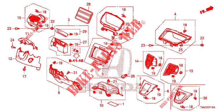 GUARNICION DE INSTRUMENTO (COTE DE CONDUCTEUR) (LH) para Honda CR-V 2.0 EXCLUSIVE NAVI 5 Puertas 5 velocidades automática 2015