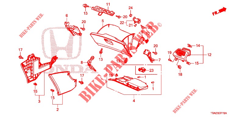 GUARNICION DE INSTRUMENTO (COTE DE PASSAGER) (LH) para Honda CR-V 2.0 EXCLUSIVE NAVI 5 Puertas 5 velocidades automática 2015