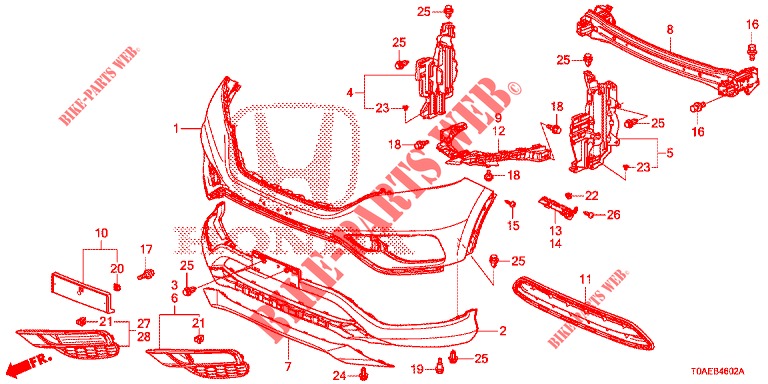 PARAGOLPES DELANTERO (3) para Honda CR-V 2.0 EXCLUSIVE NAVI 5 Puertas 5 velocidades automática 2015