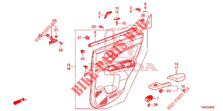 RECUBRIMIENTO DE PUERTA(4D)  para Honda CR-V 2.0 EXCLUSIVE NAVI 5 Puertas 5 velocidades automática 2015