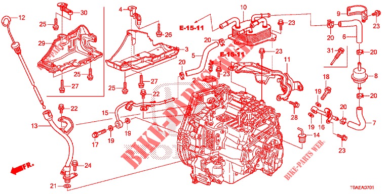 TUBERIA ATF/CALENTADOR ATF (2.0L) para Honda CR-V 2.0 EXCLUSIVE NAVI 5 Puertas 5 velocidades automática 2015