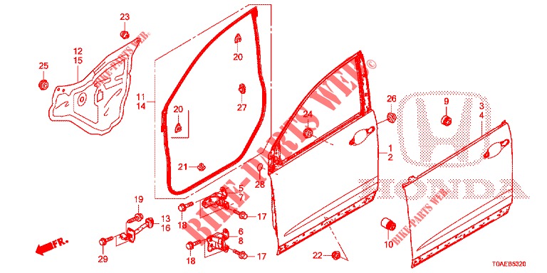 PANELES DE PUERTA DEL.(2D)  para Honda CR-V 2.0 EXCLUSIVE L 5 Puertas 6 velocidades manual 2015