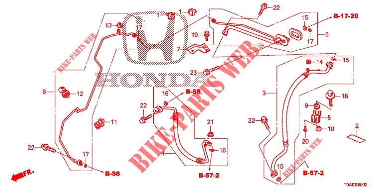 ACONDICIONADOR DE AIRE (FLEXIBLES/TUYAUX) (LH) (2) para Honda CR-V 2.0 EXCLUSIVE L 5 Puertas 5 velocidades automática 2015