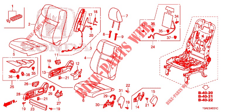 ASIENTO DELANTERO/CINTURONES DE SEGURIDAD (D.) para Honda CR-V 2.0 EXCLUSIVE L 5 Puertas 5 velocidades automática 2015