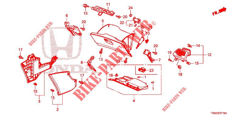 GUARNICION DE INSTRUMENTO (COTE DE PASSAGER) (LH) para Honda CR-V 2.0 EXCLUSIVE L 5 Puertas 5 velocidades automática 2015