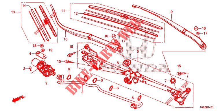 LIMPIAPARABRISAS (LH) (2) para Honda CR-V 2.0 EXCLUSIVE L 5 Puertas 5 velocidades automática 2015