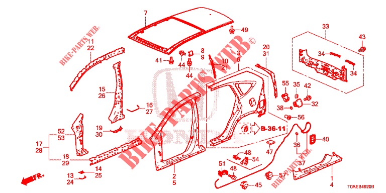 PANELES EXTERIORES/PANEL DE TECHO  para Honda CR-V 2.0 EXCLUSIVE L 5 Puertas 5 velocidades automática 2015