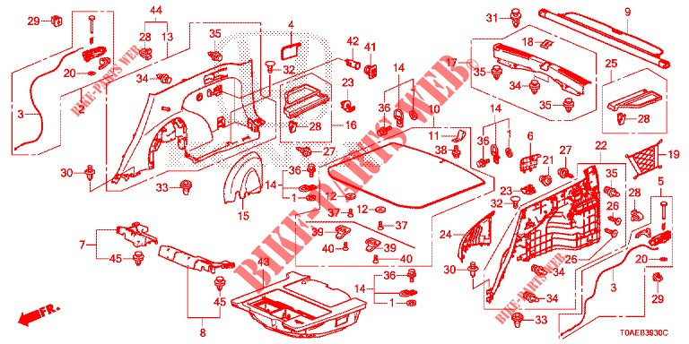 RECUBRIMIENTO TRASERO(2D)  para Honda CR-V 2.0 EXCLUSIVE L 5 Puertas 5 velocidades automática 2015