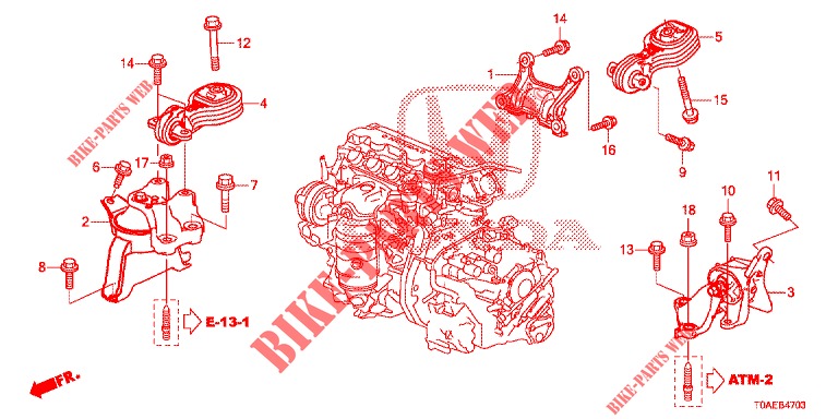 SOPORTES DE MOTOR (2.0L) (AT) para Honda CR-V 2.0 EXCLUSIVE L 5 Puertas 5 velocidades automática 2015