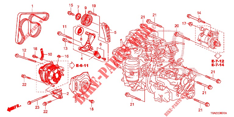 TENSOR AUTOMATICO (2.0L) para Honda CR-V 2.0 EXCLUSIVE L 5 Puertas 5 velocidades automática 2015