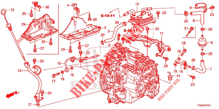 TUBERIA ATF/CALENTADOR ATF (2.0L) para Honda CR-V 2.0 EXCLUSIVE L 5 Puertas 5 velocidades automática 2015