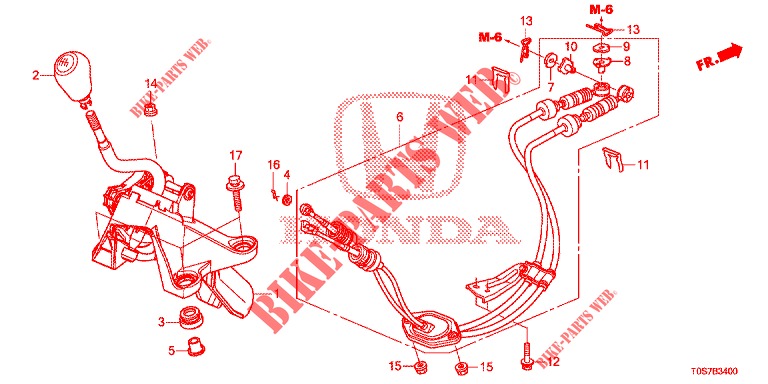 PALANCA SELECTORA (1) para Honda CR-V 2.0 COMFORT 5 Puertas 6 velocidades manual 2016
