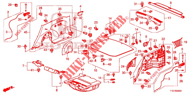 RECUBRIMIENTO TRASERO(2D)  para Honda CR-V 2.0 S 5 Puertas 6 velocidades manual 2018
