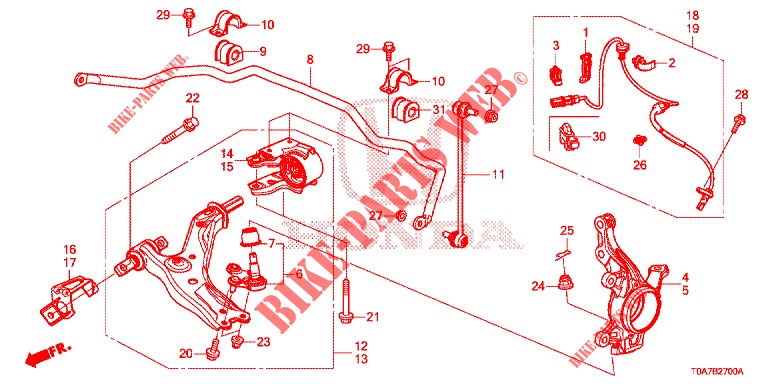 ARTICULACION DELANTERA  para Honda CR-V DIESEL 1.6 COMFORT 5 Puertas 6 velocidades manual 2014
