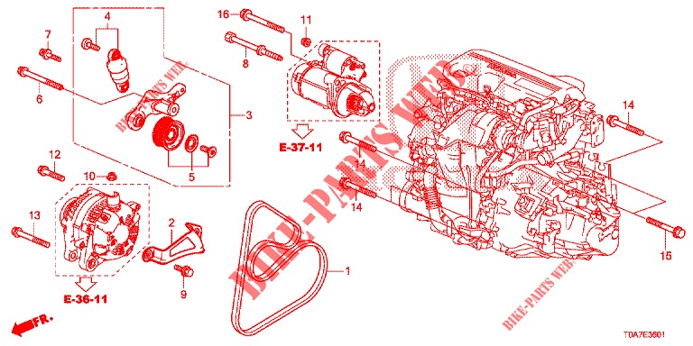 TENSOR AUTOMATICO (DIESEL) (1.6L) para Honda CR-V DIESEL 1.6 ELEGANCE 5 Puertas 6 velocidades manual 2014