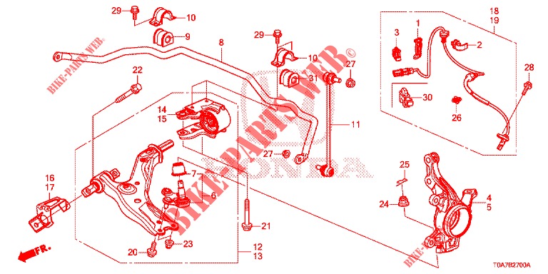 ARTICULACION DELANTERA  para Honda CR-V DIESEL 2.2 COMFORT 5 Puertas 6 velocidades manual 2014