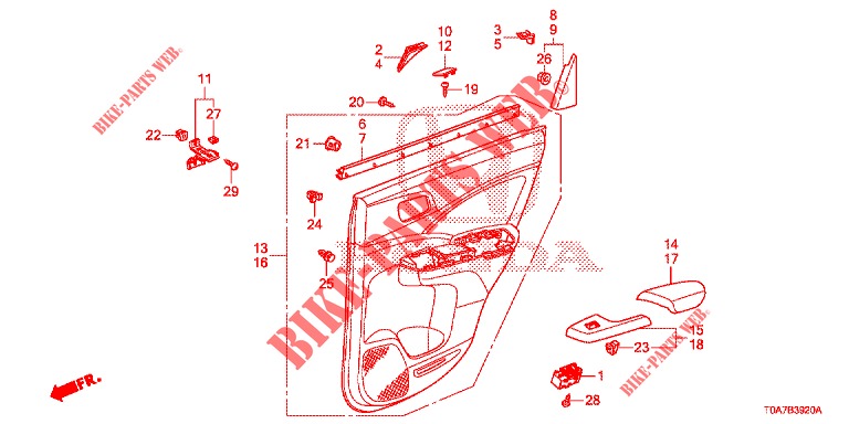 RECUBRIMIENTO DE PUERTA(4D)  para Honda CR-V DIESEL 2.2 COMFORT 5 Puertas 6 velocidades manual 2014