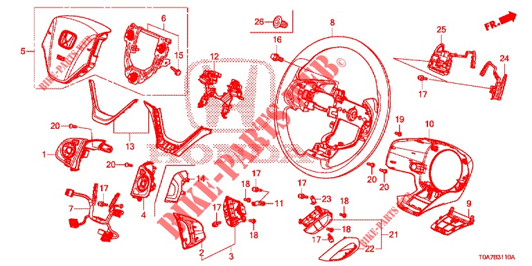 VOLANTE DE DIRECCION ( 0C199999)  para Honda CR-V DIESEL 2.2 COMFORT 5 Puertas 6 velocidades manual 2014