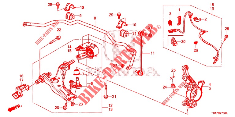 ARTICULACION DELANTERA  para Honda CR-V DIESEL 2.2 ELEGANCE 5 Puertas 5 velocidades automática 2014