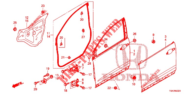 PANELES DE PUERTA DEL.(2D)  para Honda CR-V DIESEL 2.2 ELEGANCE 5 Puertas 5 velocidades automática 2014