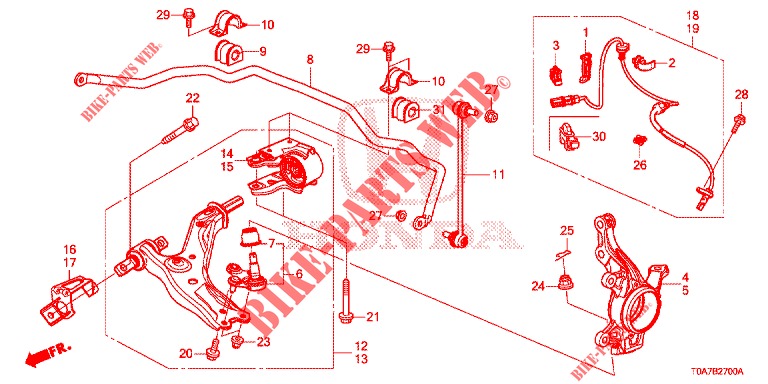 ARTICULACION DELANTERA  para Honda CR-V DIESEL 2.2 ELEGANCE L 5 Puertas 6 velocidades manual 2014