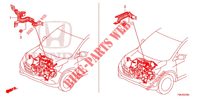 APOYO DE GRUPO DE CABLE DE MOTOR (DIESEL) (2.2L) para Honda CR-V DIESEL 2.2 EXCLUSIVE NAVI 5 Puertas 5 velocidades automática 2014